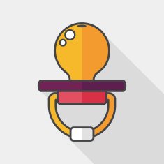Baby's dummy flat icon with long shadow EPS 10 N14