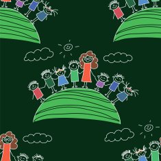 Vector seamless pattern Kids school and education N90