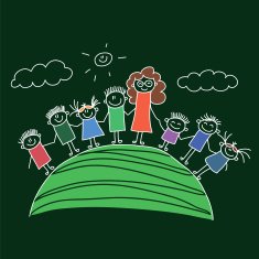 Vector seamless pattern Kids school and education N91