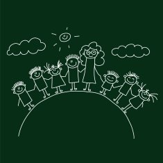Vector seamless pattern Kids school and education N100