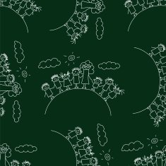 Vector seamless pattern Kids school and education N101