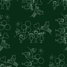 Vector seamless pattern Kids school and education N107