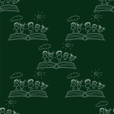 Vector seamless pattern Kids school and education N108