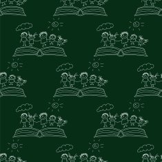 Vector seamless pattern Kids school and education N109