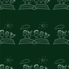 Vector seamless pattern Kids school and education N110