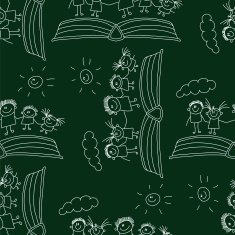 Vector seamless pattern Kids school and education N112