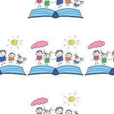 Vector seamless pattern Kids school and education N113