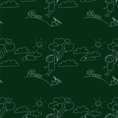 Vector seamless pattern Kids school and education N115