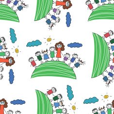 Vector seamless pattern Kids school and education N129