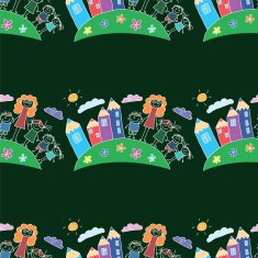 Vector seamless pattern Kids school and education N134