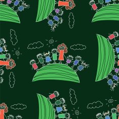 Vector seamless pattern Kids school and education N136