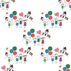 Vector seamless pattern Kids school and education N142
