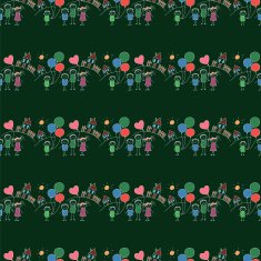 Vector seamless pattern Kids school and education N145