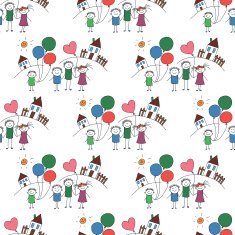 Vector seamless pattern Kids school and education N146