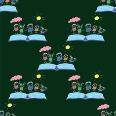 Vector seamless pattern Kids school and education N147