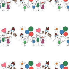 Vector seamless pattern Kids school and education N149