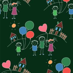 Vector seamless pattern Kids school and education N152