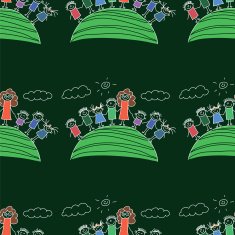 Vector seamless pattern Kids school and education N158