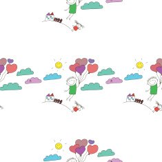 Vector seamless pattern Kids school and education N159