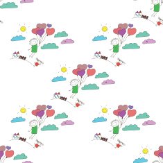 Vector seamless pattern Kids school and education N160