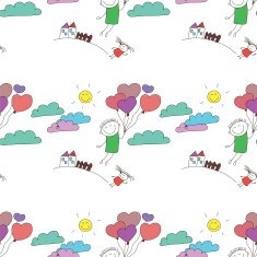 Vector seamless pattern Kids school and education N162