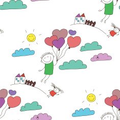 Vector seamless pattern Kids school and education N163