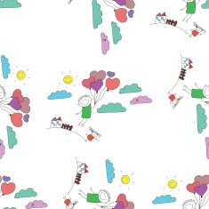 Vector seamless pattern Kids school and education N164