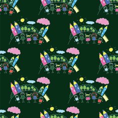 Vector seamless pattern Kids school and education N169