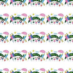 Vector seamless pattern Kids school and education N170