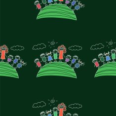 Vector seamless pattern Kids school and education N178