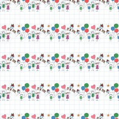 Vector seamless pattern Kids school and education N199