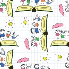 Vector seamless pattern Kids school and education N213