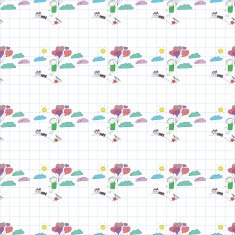 Vector seamless pattern Kids school and education N216
