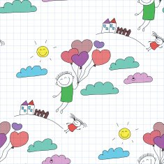 Vector seamless pattern Kids school and education N218