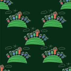 Vector seamless pattern Kids school and education N219