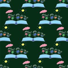 Vector seamless pattern Kids school and education N231