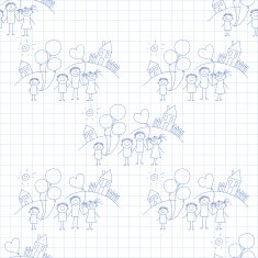 Vector seamless pattern Kids school and education N247