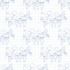 Vector seamless pattern Kids school and education N249