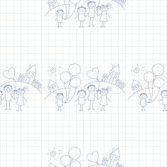 Vector seamless pattern Kids school and education N255