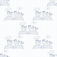 Vector seamless pattern Kids school and education N257