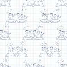 Vector seamless pattern Kids school and education N259