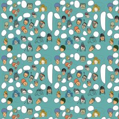 Funny seamless pattern with cute faces and speech bubbles