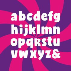 Bold alphabet of contrast letters Simple cartoon font