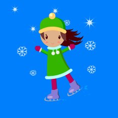 Little Girl With Skates In The Night