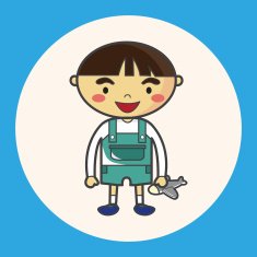 family boy character flat icon elements background eps10