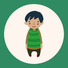 family boy character flat icon elements background eps10 N3