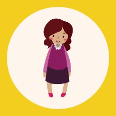 family girl character flat icon elements background eps10