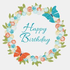 Romantic vector card with butterflies and roses