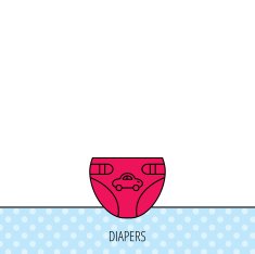 Diaper with car icon Child underwear sign N8