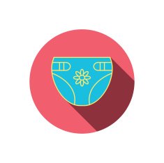 Diaper with flower icon Child underwear sign N7